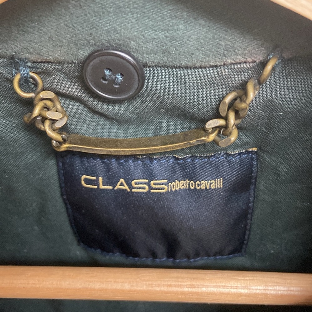 Vintage Class Roberto Cavalli Green Men's Moto Classic Jacket - Picture 2 of 13